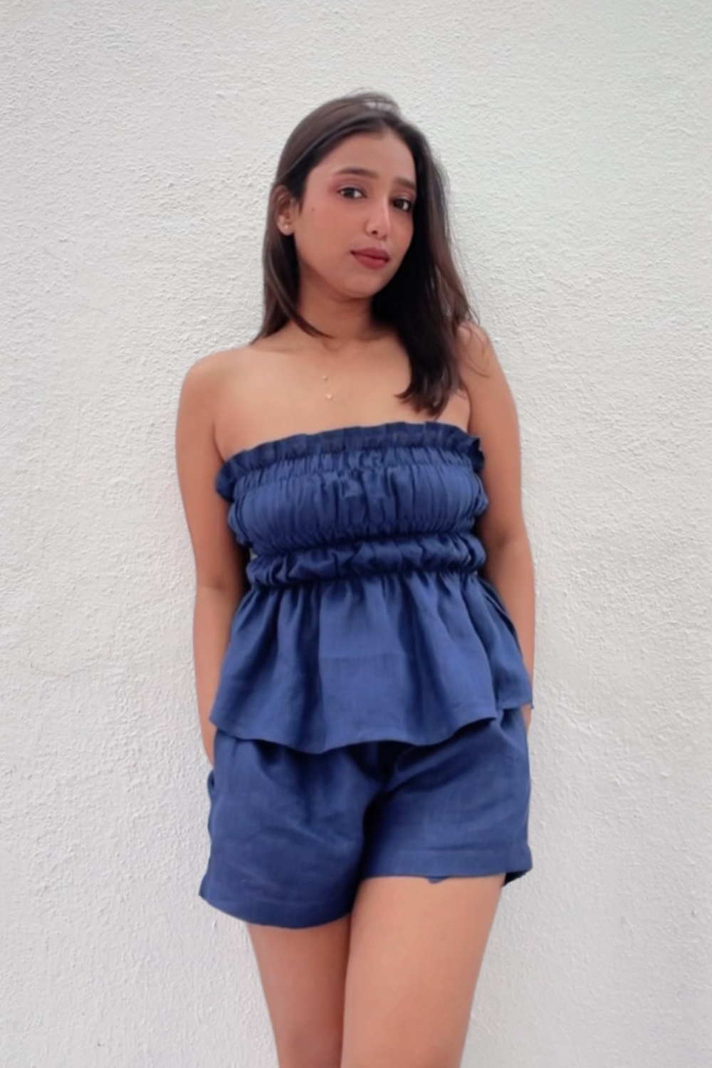 Dark-Blue Gelato Top & Shorts Set - 图片 4