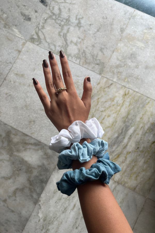 Dark Blue Hemp Scrunchie - 图片 3