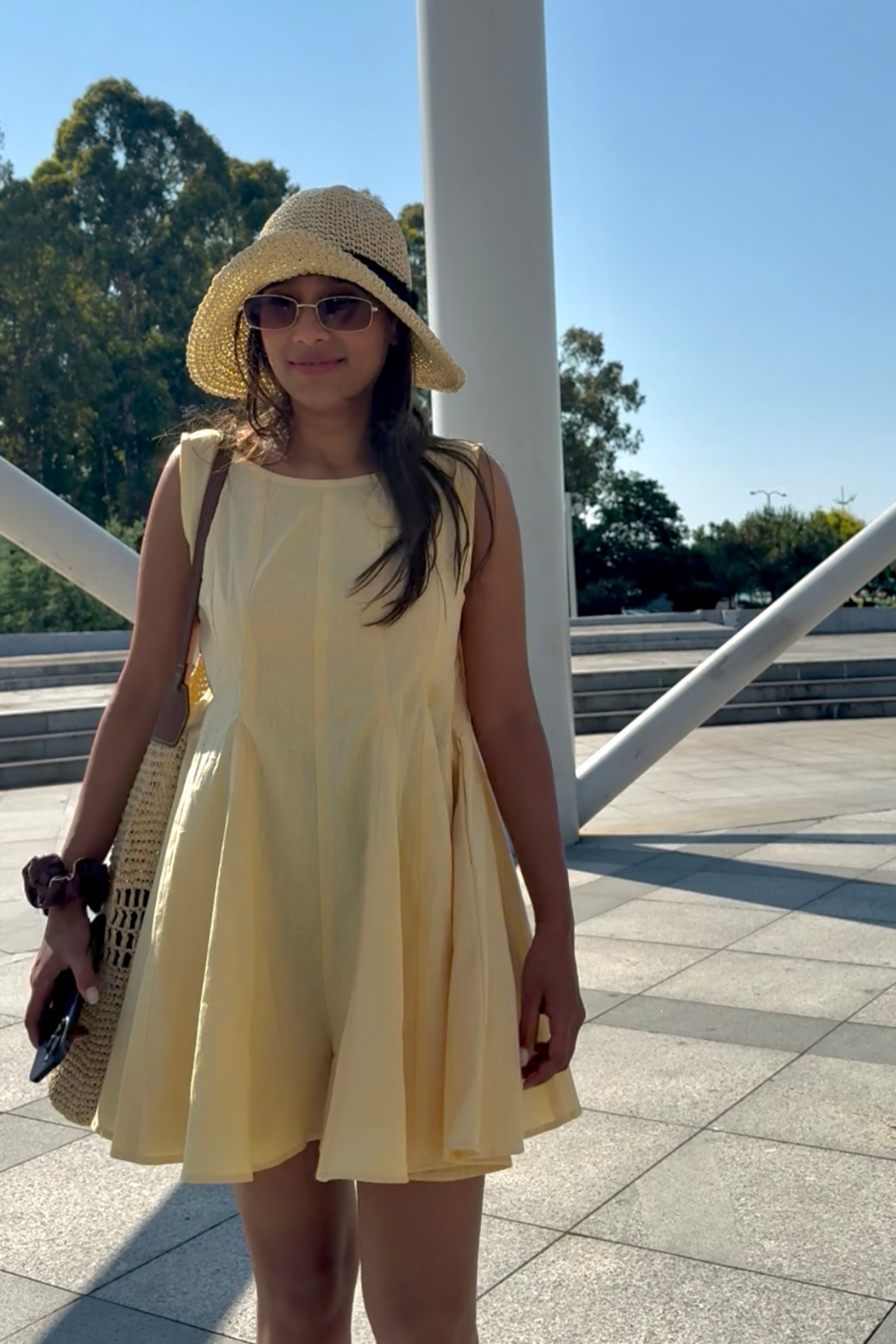 Lemon Cream Romper Dress - 图片 2