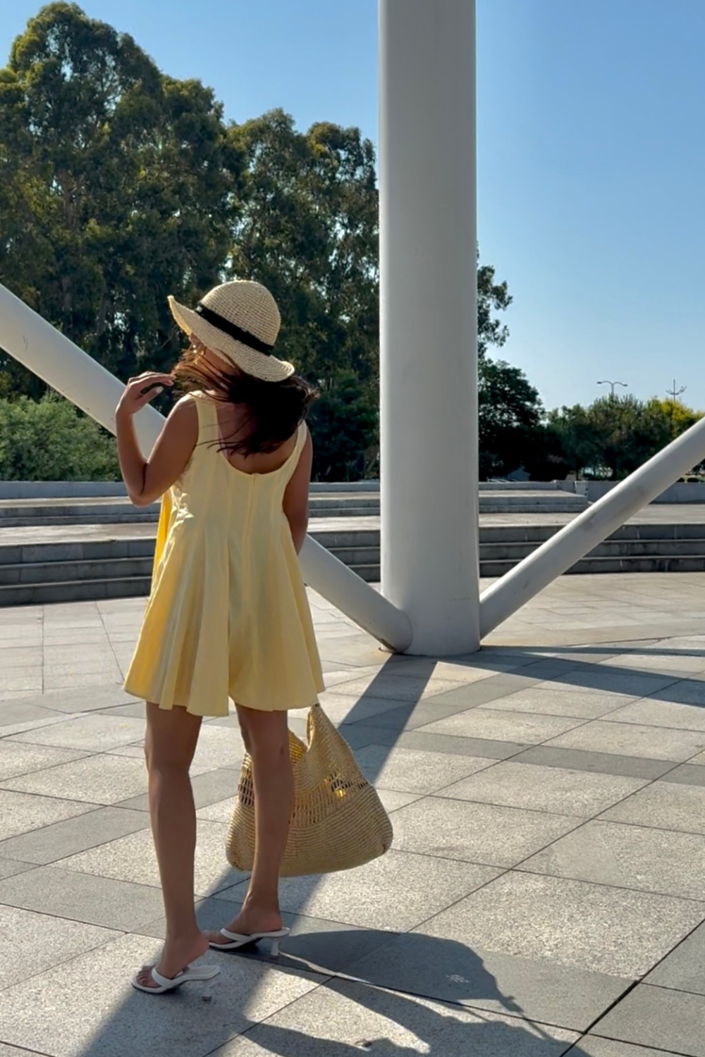 Lemon Cream Romper Dress - 图片 3