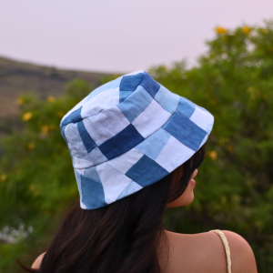 Blue and White Bucket Hat