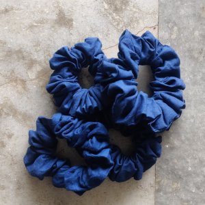 Dark Blue Hemp Scrunchie