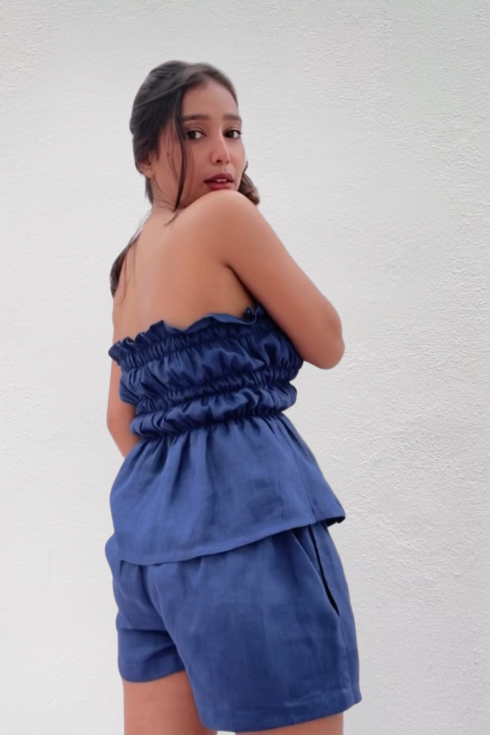 Dark-Blue Gelato Top & Shorts Set - 图片 3